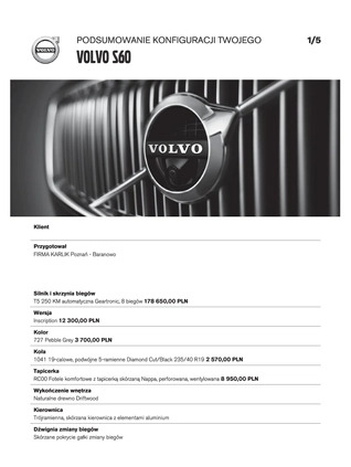 Volvo S60 cena 148830 przebieg: 101000, rok produkcji 2020 z Poznań małe 92
